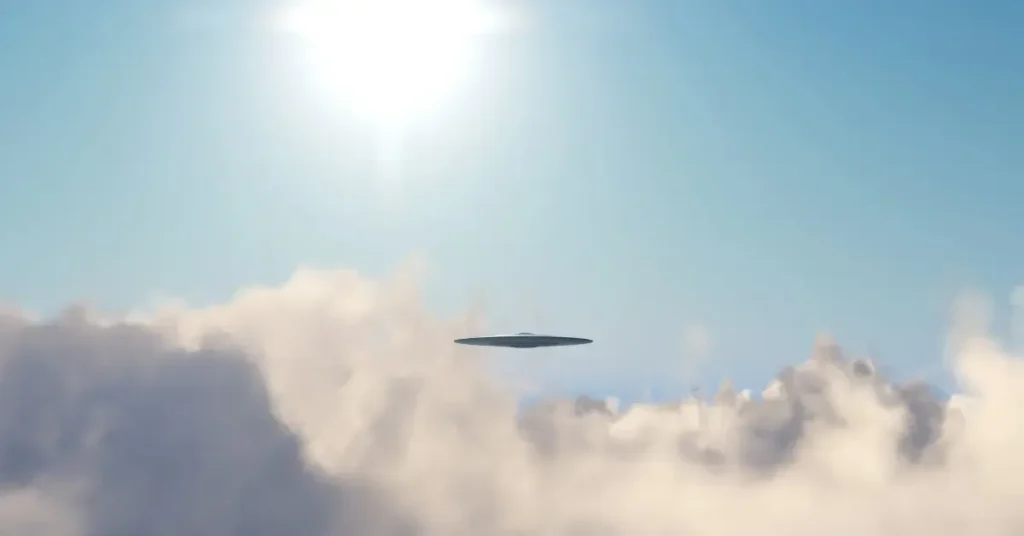 Ufo über den Wolken